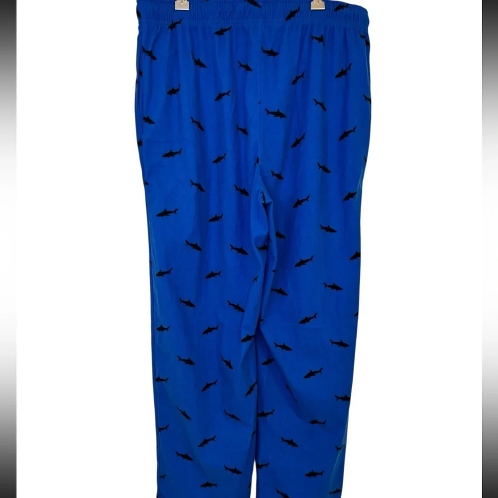 Nautica 100% Polyester Blue Pajama Pants with Shark Design